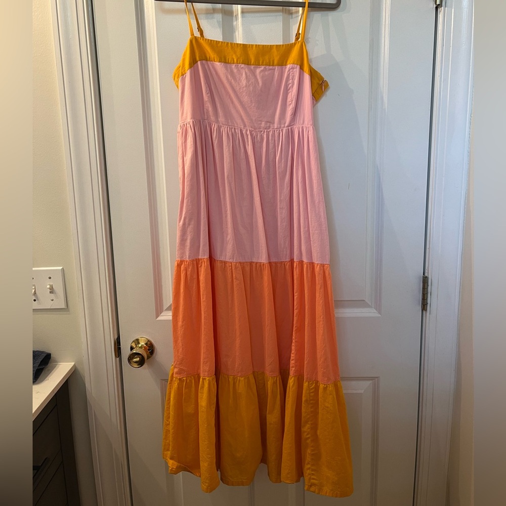 J Crew Midi Dress tiered color block